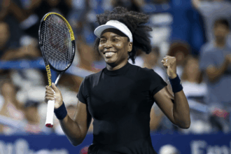 Tennis legend Venus Williams wins his first singles match since 2023 and offers nine aces