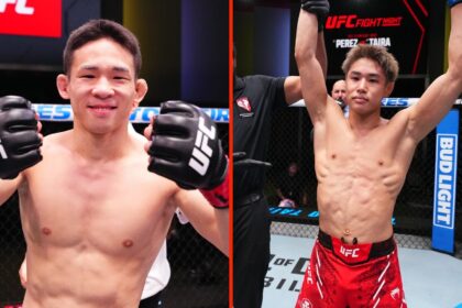 Hyun Sung Park after his submission win over Carlos Hernandez at UFC Vegas 106