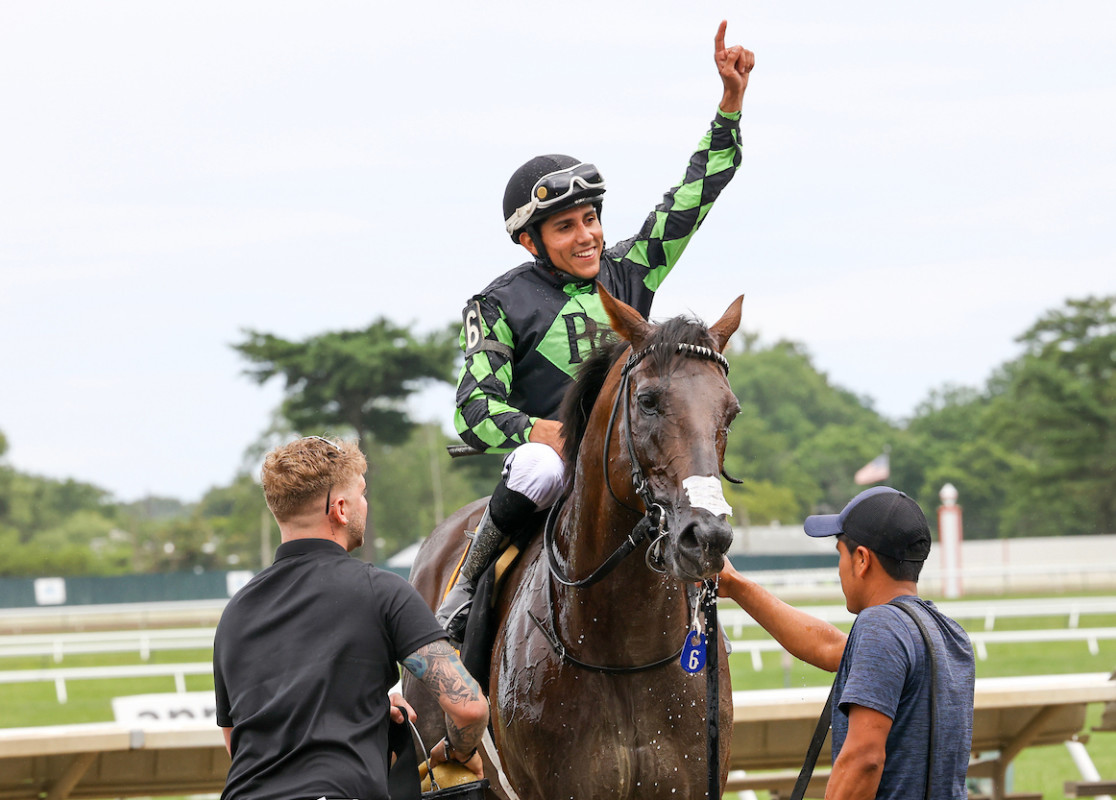 "We Don't Give Up": "Incredible" First Grade Stakes Winner, Jockey Samuel Marin has a Monmouth Riding Title