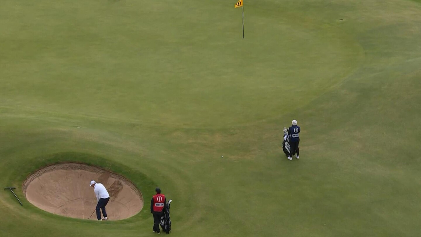 Watch: Phil Mickelson saves par after leaving one in the British Open bunker