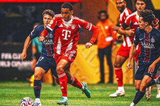 Bayern Munich's Jamal Mujara broke his leg in a collision at the Club World Cup