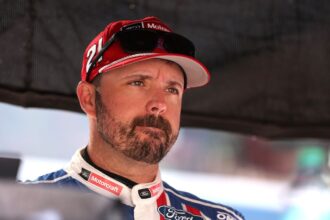 Josh Berry left after reading to Carson Joseval after the wreck in Sonoma