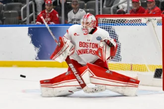 Boston University's Mikhail Yegorov has a high mark in the NHL prospect rankings