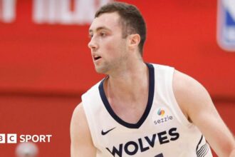 Emma Raducanu reacts during her Cincinnati Open defeat by Aryna Sabalenka