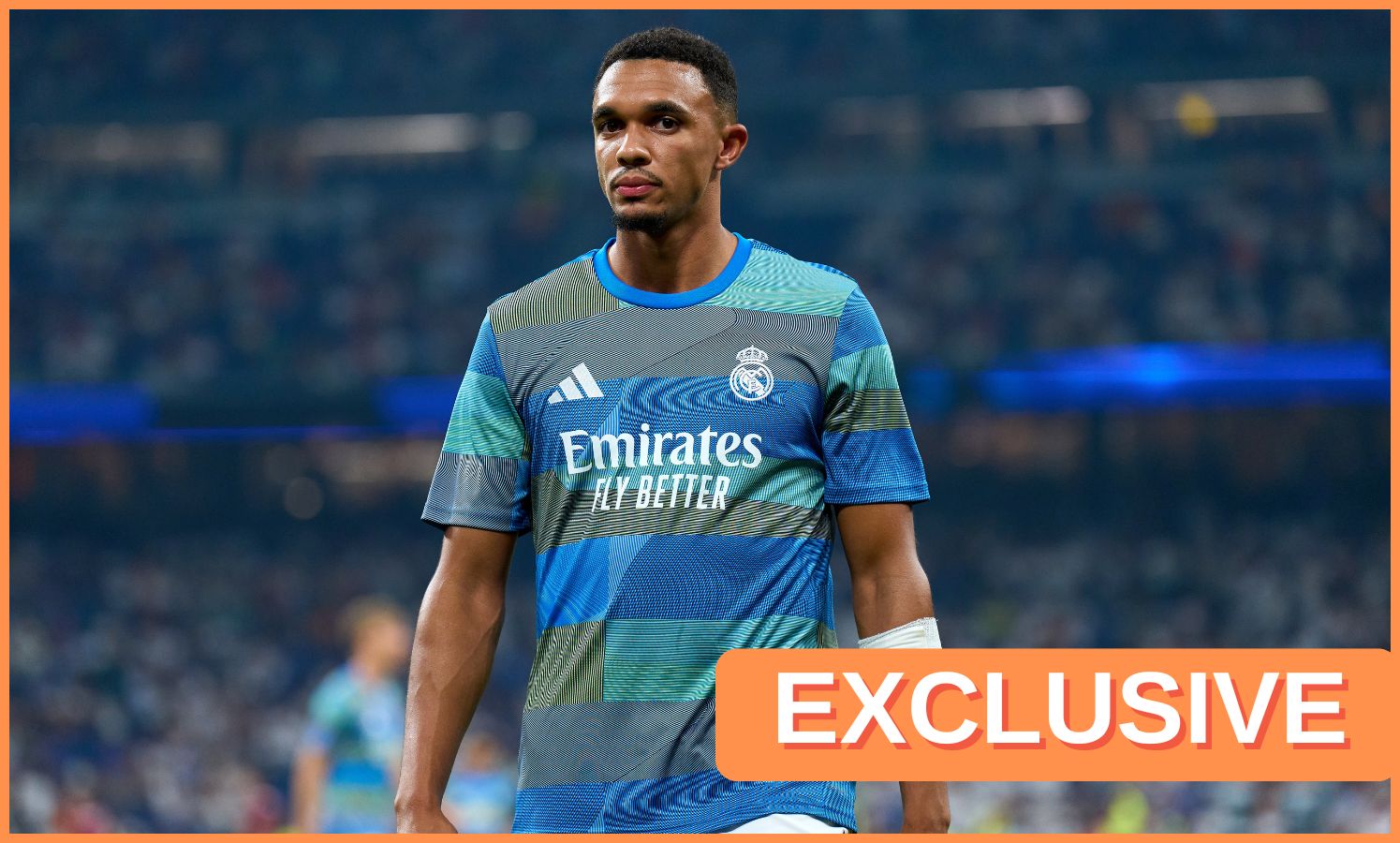 Trent Alexander-Arnold warming up for Real Madrid