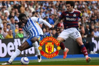 Carlos Baleba in action for Brighton against Newcastle last season