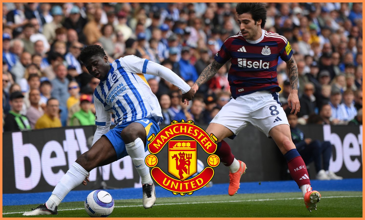Carlos Baleba in action for Brighton against Newcastle last season