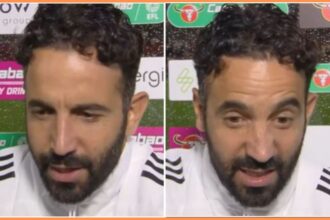 Ruben Amorim during his post-match interview
