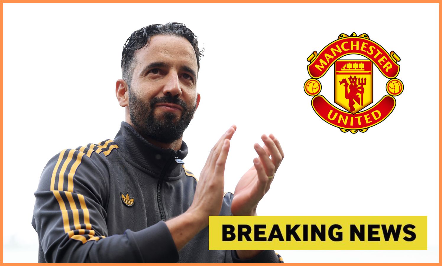 Ruben Amorim applauds the Manchester United fans