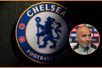 Enzo Maresca and the Chelsea FC badge
