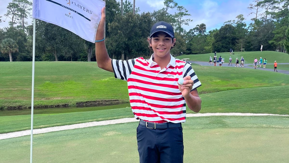 Charlie Woods makes an ace with Junior Player 2025 with TPC Sawgrass