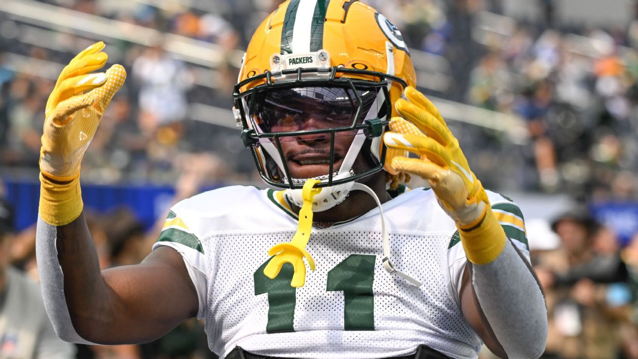 Source - Jayden Reed of the Packers, who handles sprained feet