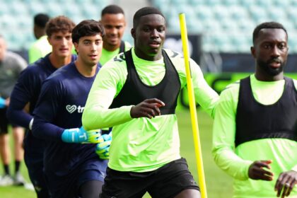 Rangers line up and move along and bring 8 million pound stars to Ibrox