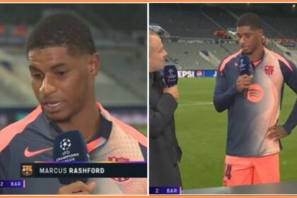 Marcus Rashford speaking to TNT Sports