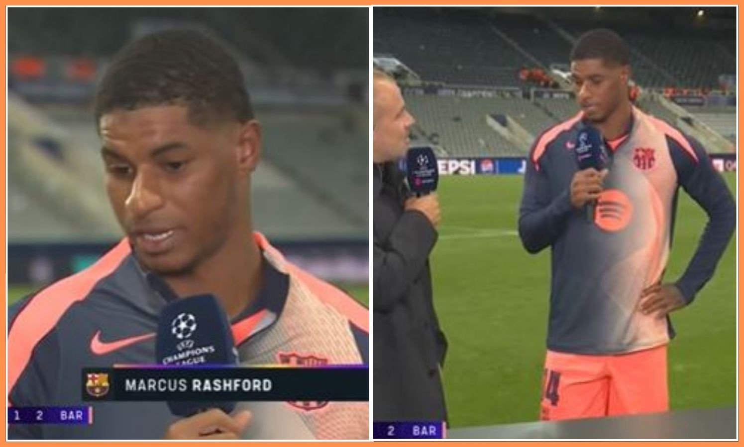 Marcus Rashford speaking to TNT Sports