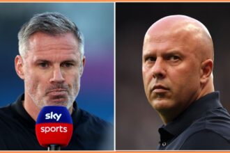 Jamie Carragher and Arne Slot