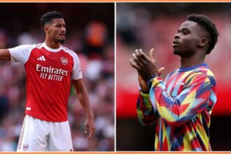 Arsenal duo William Saliba and Bukayo Saka