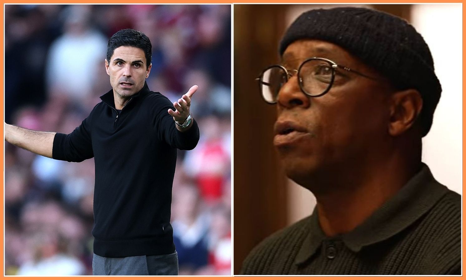 Arsenal manager Mikel Arteta and former player Ian Wright