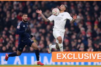 Gabriel Jesus in action for Arsenal last season