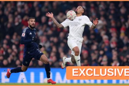 Gabriel Jesus in action for Arsenal last season