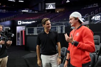 Roger Federer is excited to see the rubber cup at Chase Centre Court