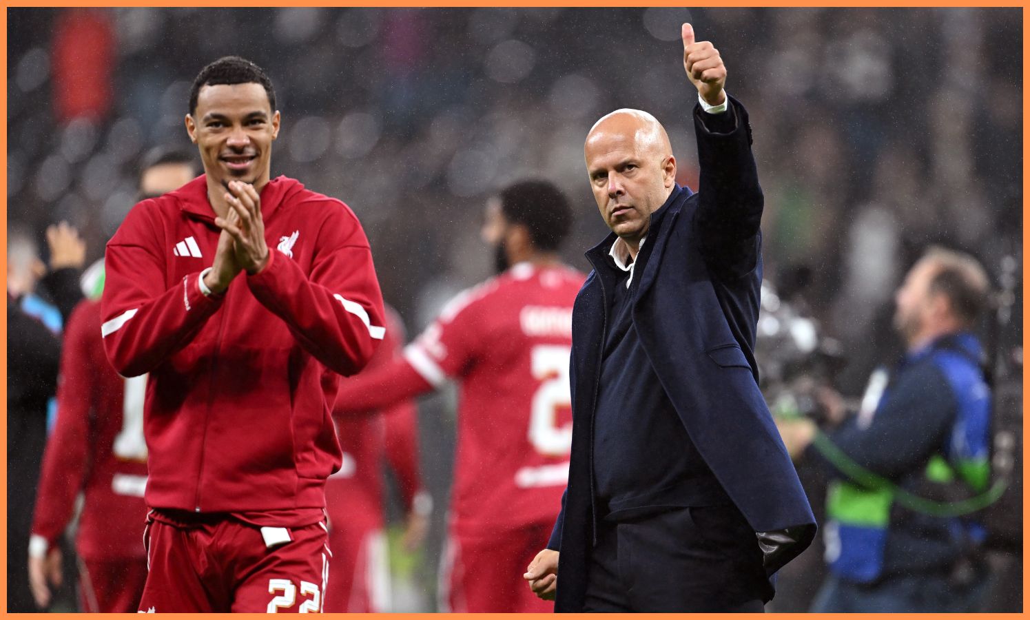 Arne Slot acknowledges the Liverpool fans