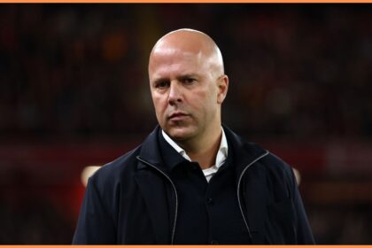 Liverpool manager Arne Slot looks on