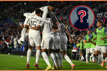 Real Madrid players celebrate against Getafe