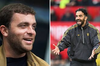 Split image of Fabrizio Romano and Ruben Amorim