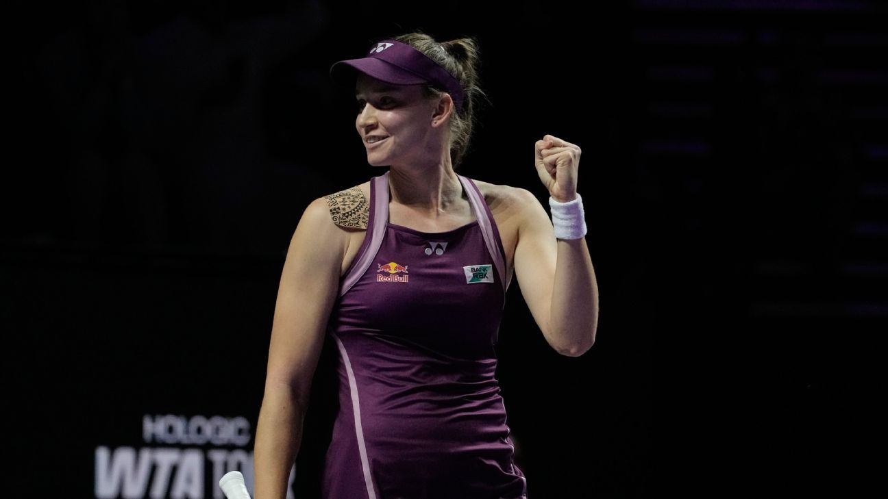 Elena Rybakina defeats world No. 1 Aryna Sabalenka to win WTA Finals