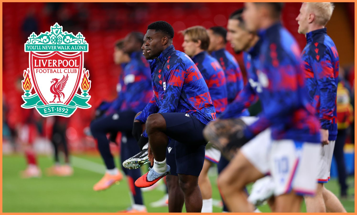 Marc Guehi warming up for Crystal Palace