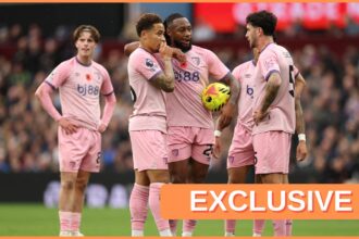 Antoine Semenyo with his Bournemouth teammates