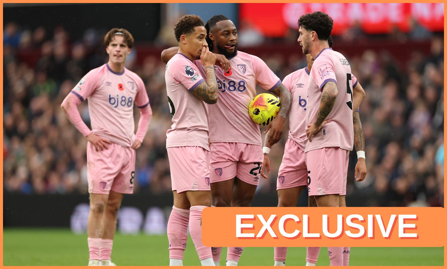 Antoine Semenyo with his Bournemouth teammates