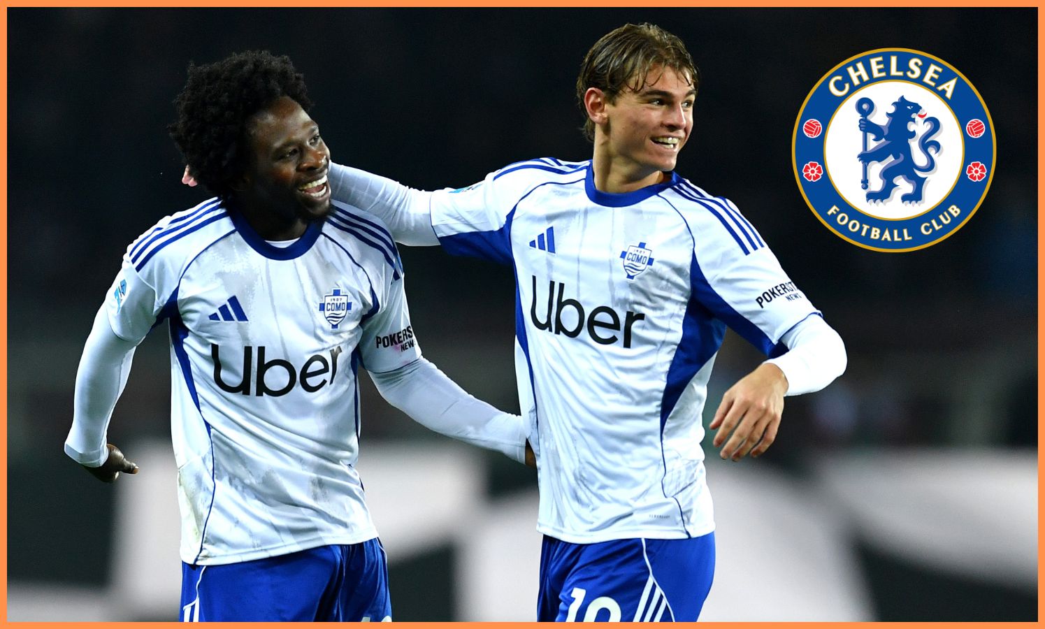 Nico Paz celebrates a goal for Como