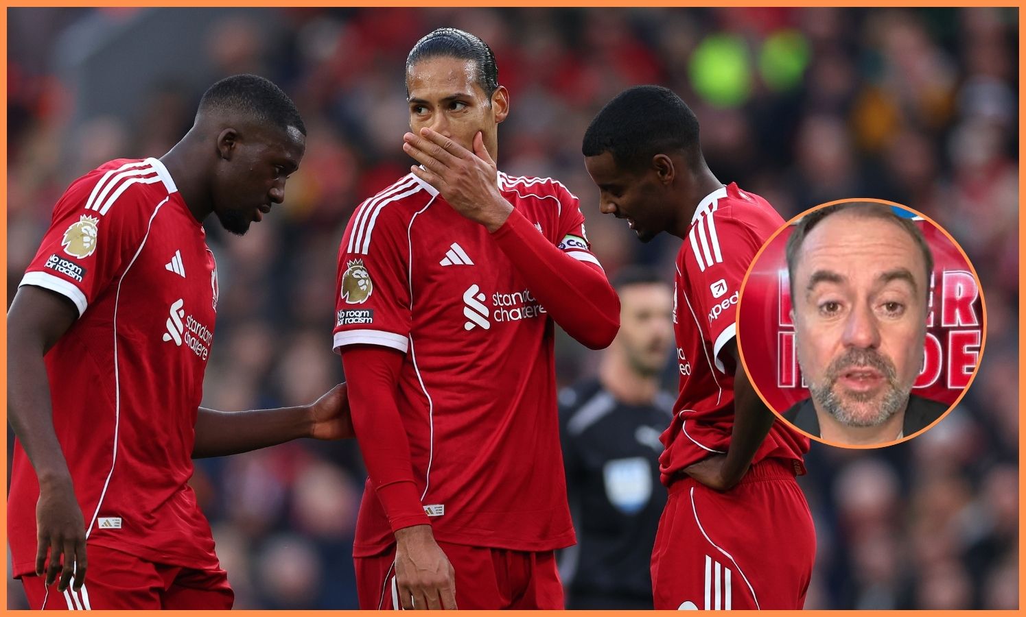 Ibrahima Konate, Virgil van Dijk, and Alexander Isak
