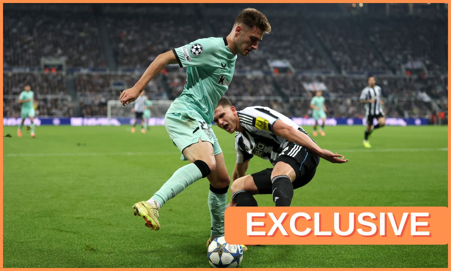 Sven Botman in action for Newcastle against Athletic Bilbao