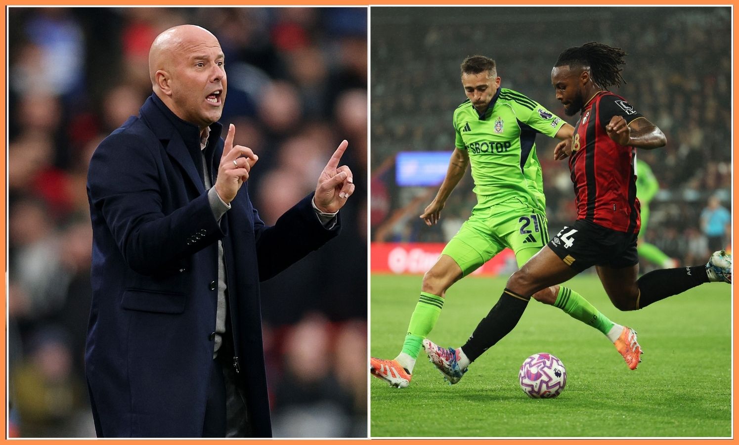 Arne Slot and Antoine Semenyo