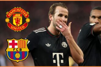 Harry Kane reacts after Bayern Munich