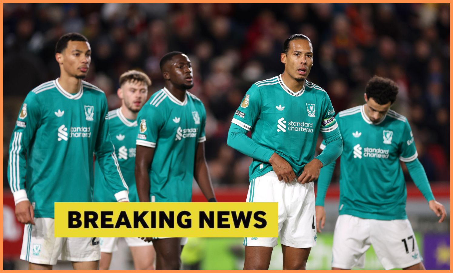 Virgil van Dijk with his Liverpool teammates