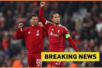 Virgil van Dijk celebrates Liverpool