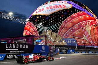 Leclerc speeds up at the start of Las Vegas GP practice