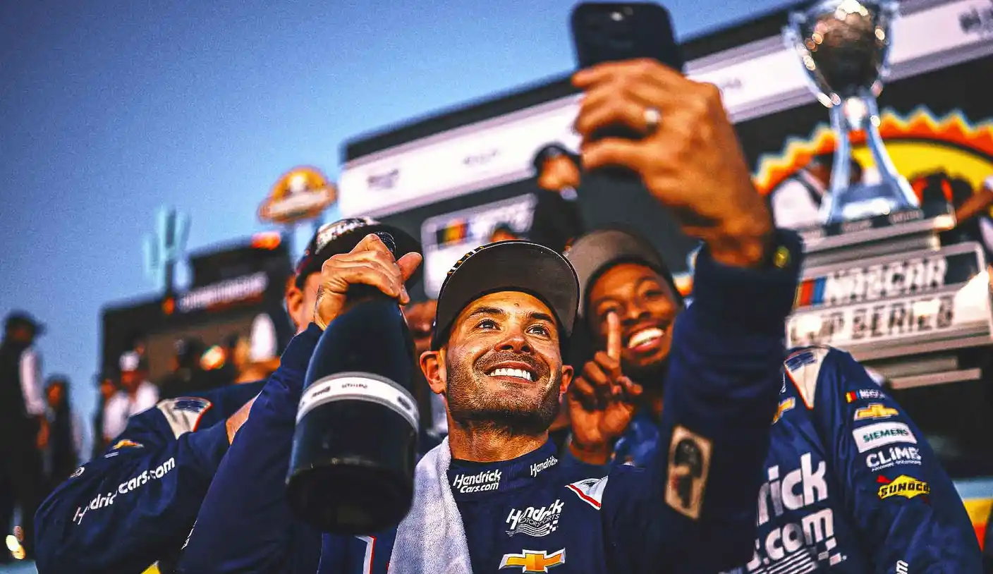 Cup Champion Kyle Larson 1-on-1: On celebrating the kids, planning vacations, and being a hockey dad.