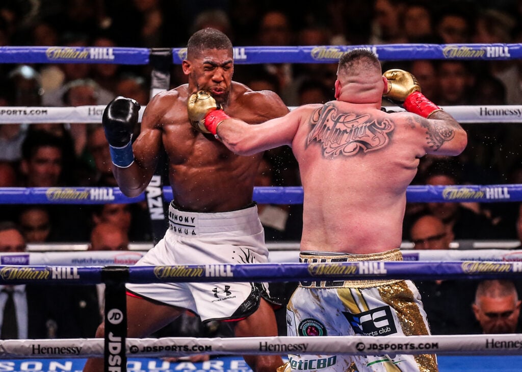 Anthony Joshua and Andy Ruiz Jr. trade punches