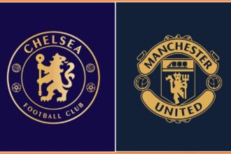 Chelsea and Manchester United club badges