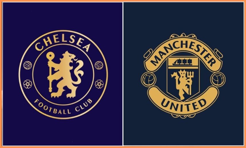 Chelsea and Manchester United club badges