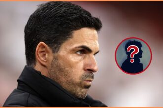 Close-up of Arsenal manager Mikel Arteta