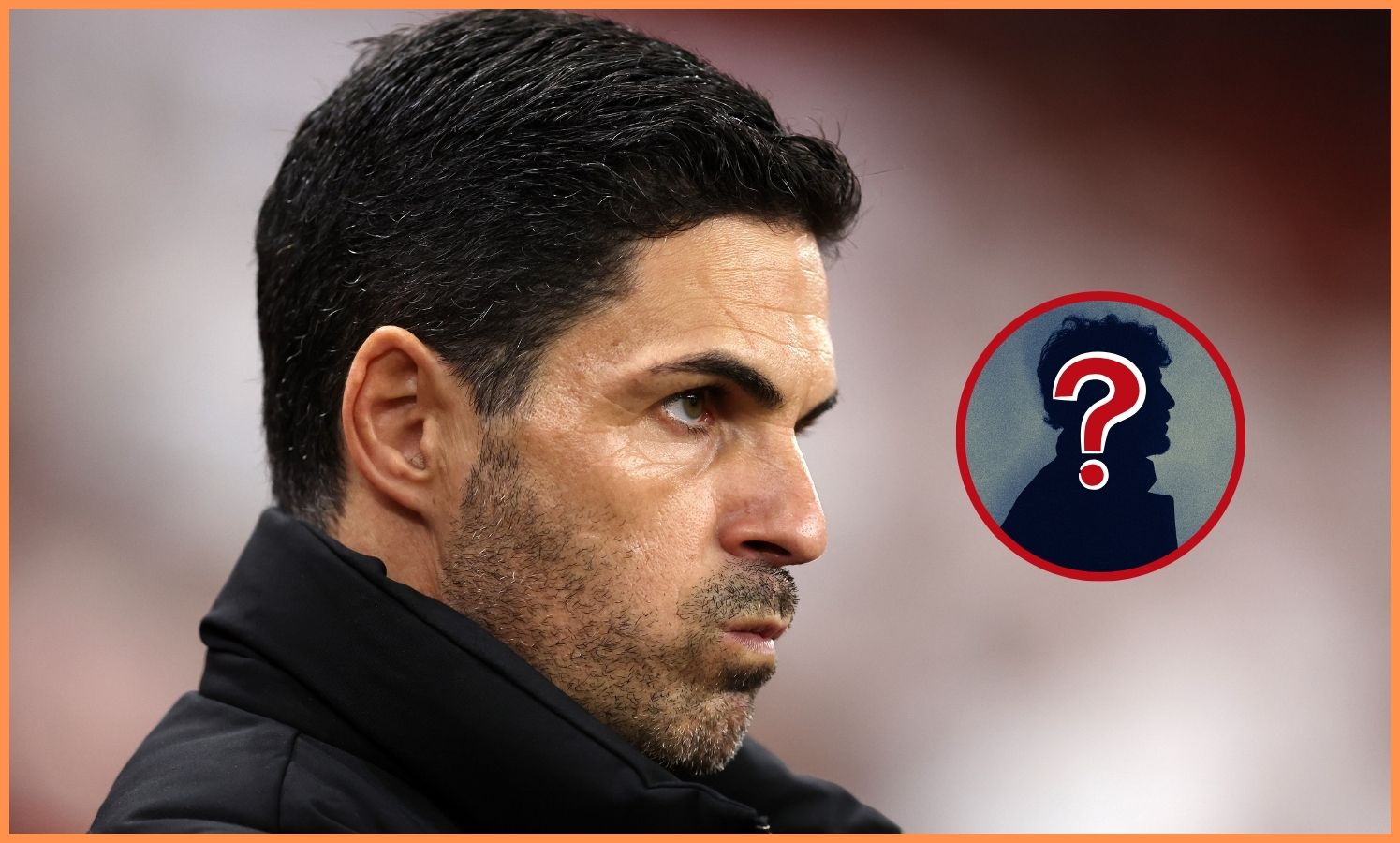 Close-up of Arsenal manager Mikel Arteta