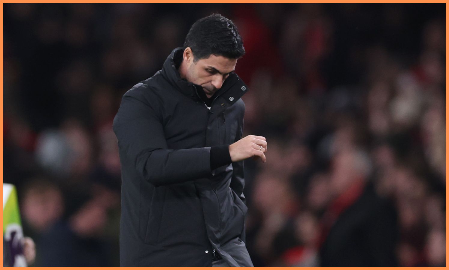 Arsenal manager Mikel Arteta reacts during the game vs Wolves