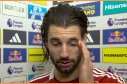 Dominik Szoboszlai speaking in his post-match interview