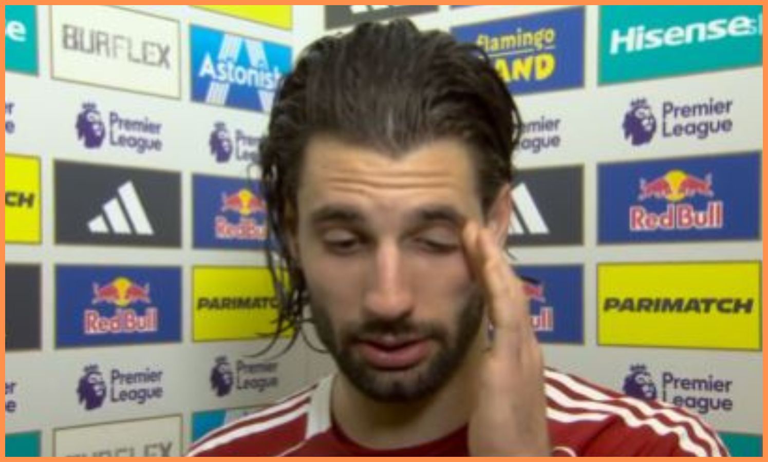 Dominik Szoboszlai speaking in his post-match interview